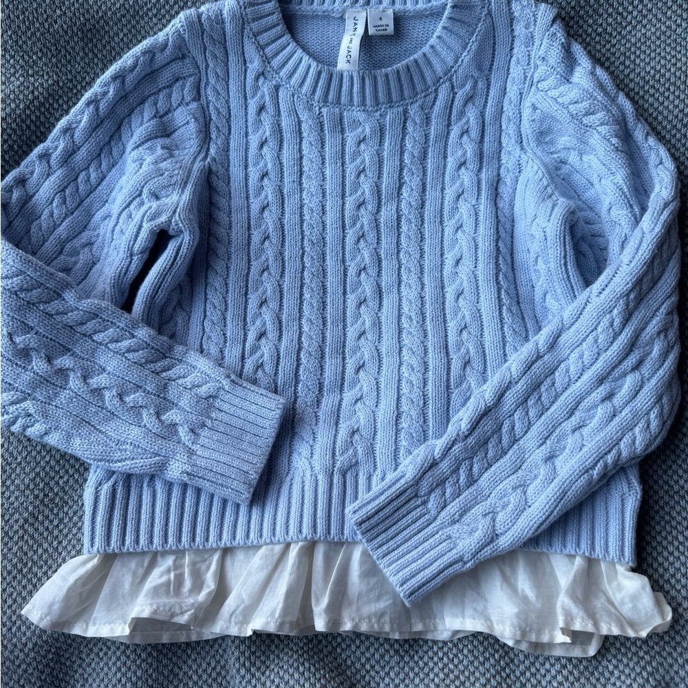 Janie and Jack Blue Cable Knit Sweater 4T